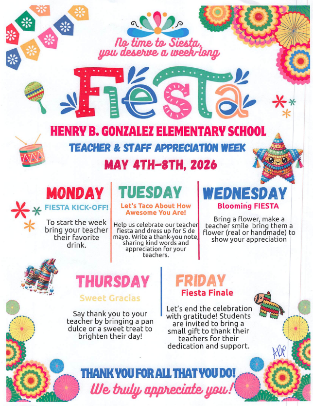 Teacher Appreciation Week English