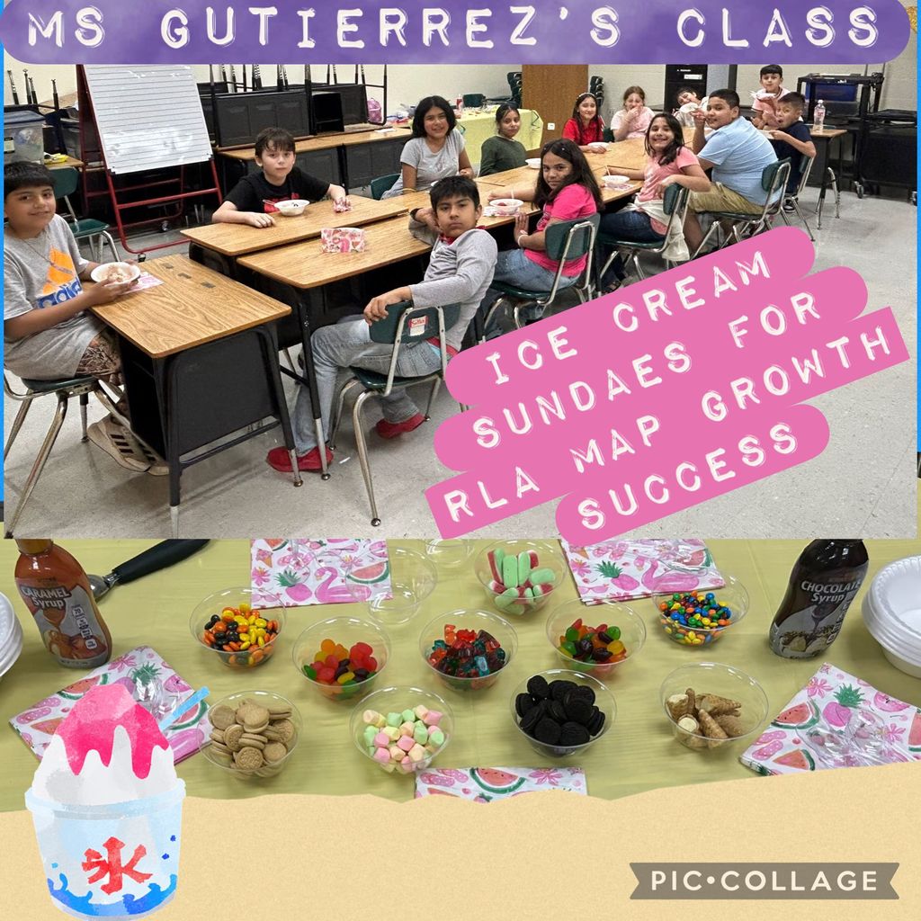 ice cream celebration in Ms Gutierrez class