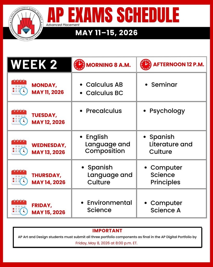 AP Exams Week 2