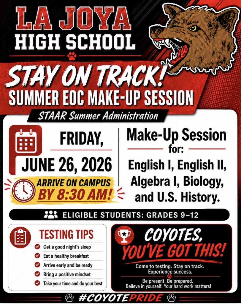 summer program testing schedule 