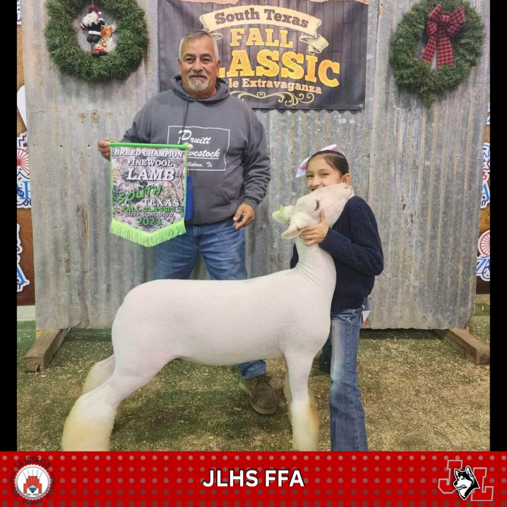student with lamb