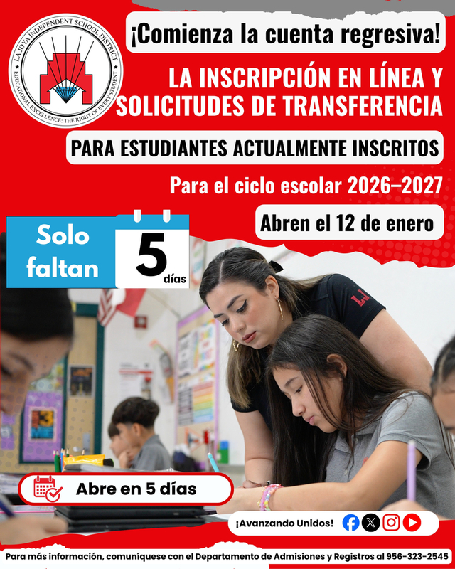 Online Enrollment Countdown 5 more days to go