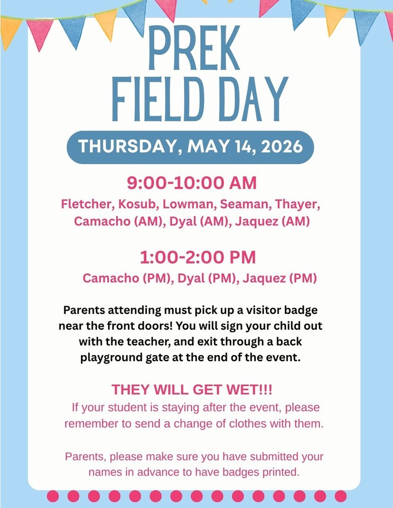 PRE K FIELD DAY