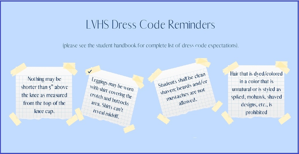 Dress code reminders