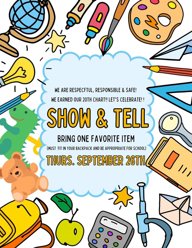 SHOW AND TELL IS COMING! La Vernia Primary School