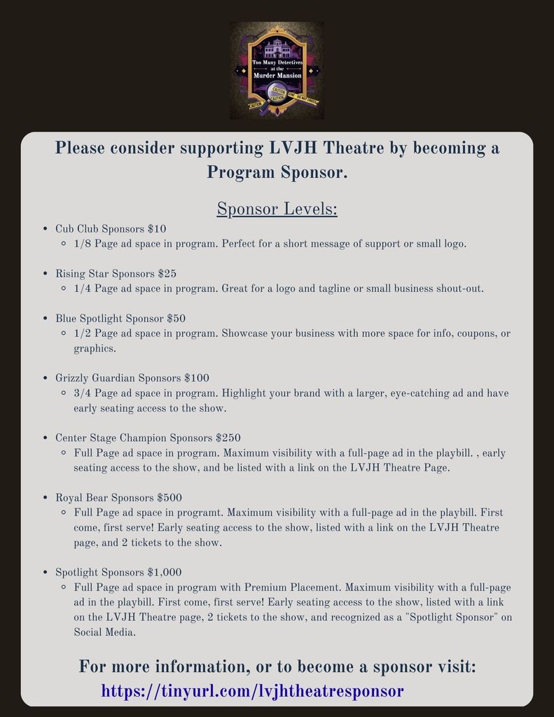 LVJH Theatre Program Sponsors