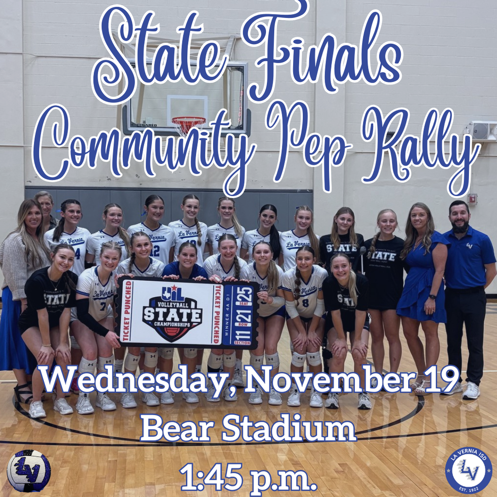 State Finals Community Pep Rally - November 19 at 1:45pm