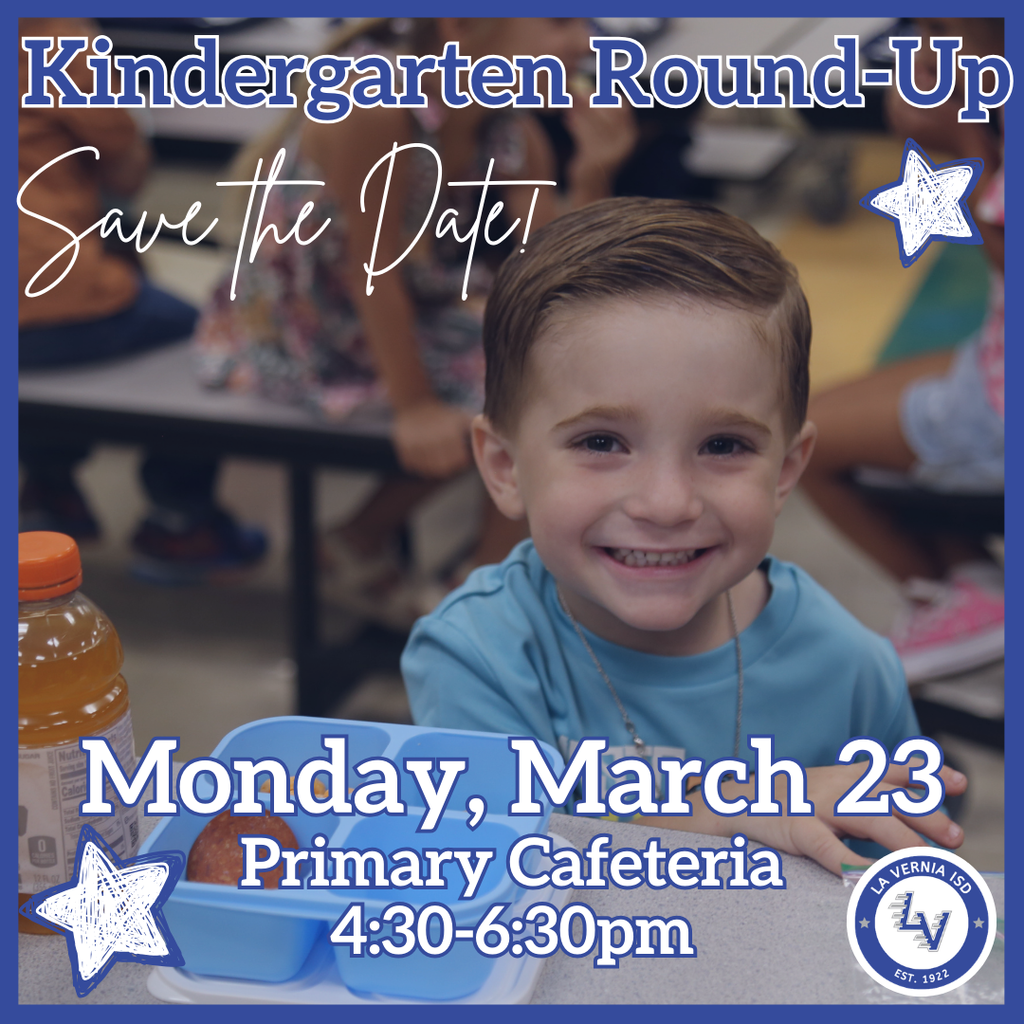 Kindergarten Round Up - Monday, March 23 4:30-6:30pm