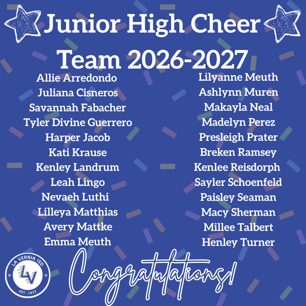 Junior High Cheer Team 2026-2027