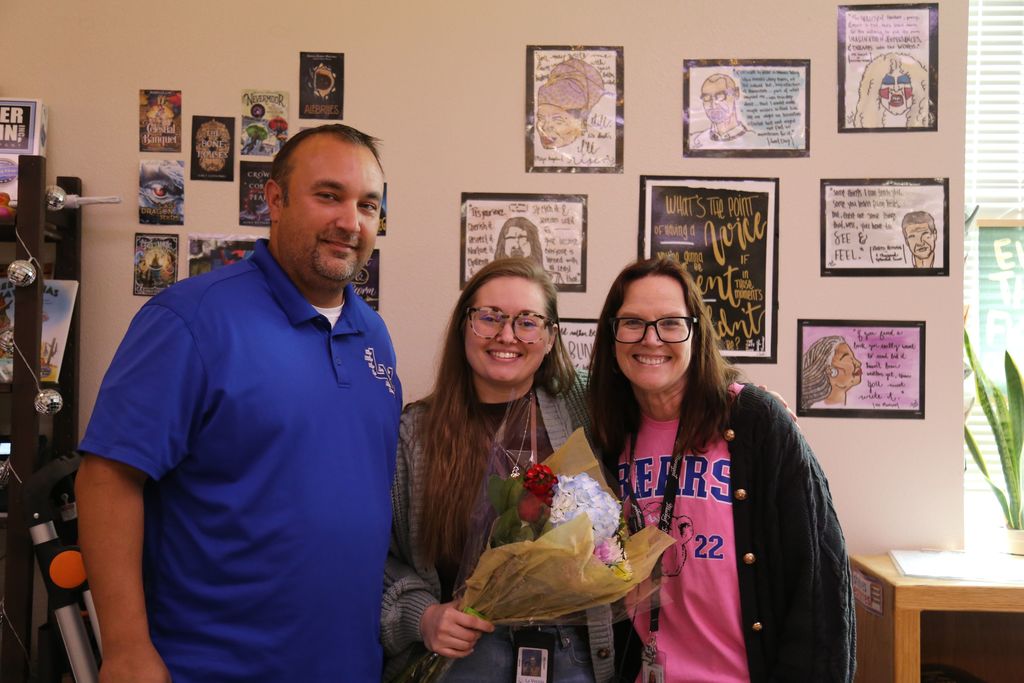 Mr. Caughlin, Jenna Leal, and Dr. Acosta