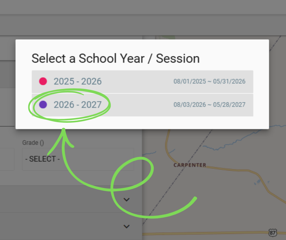 Select 2026-2027 School Year