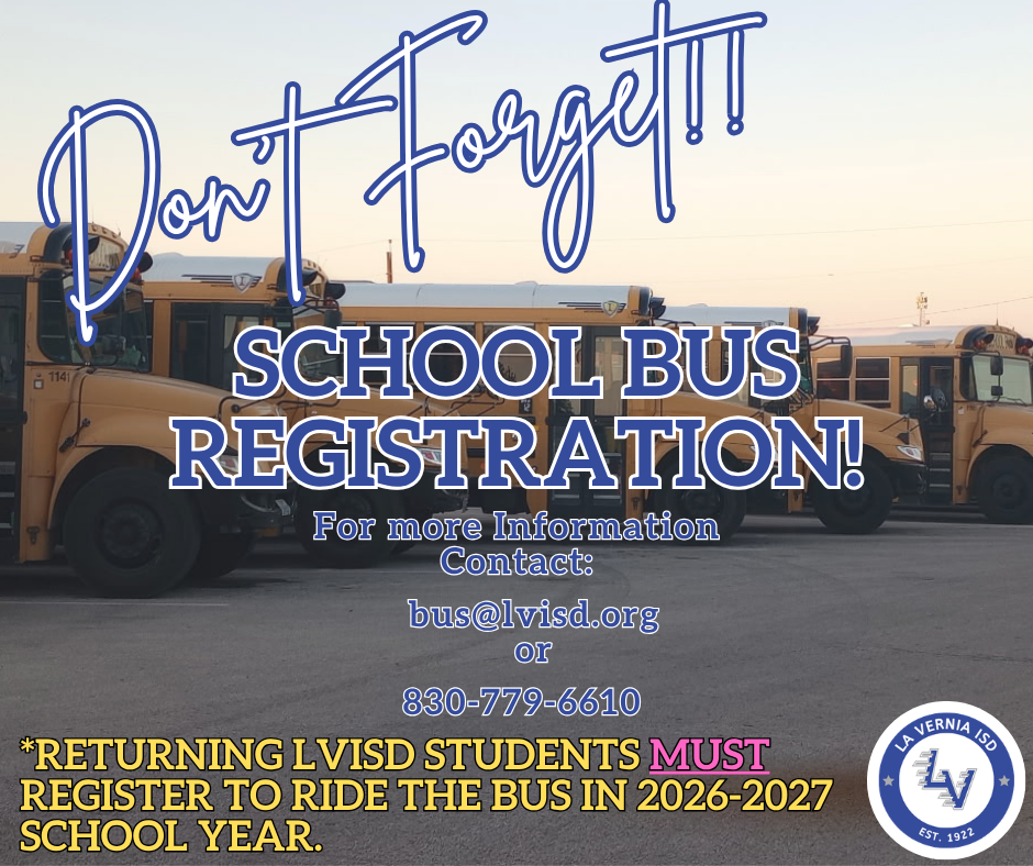 Don't Forget - School Bus Registration 2026-2027