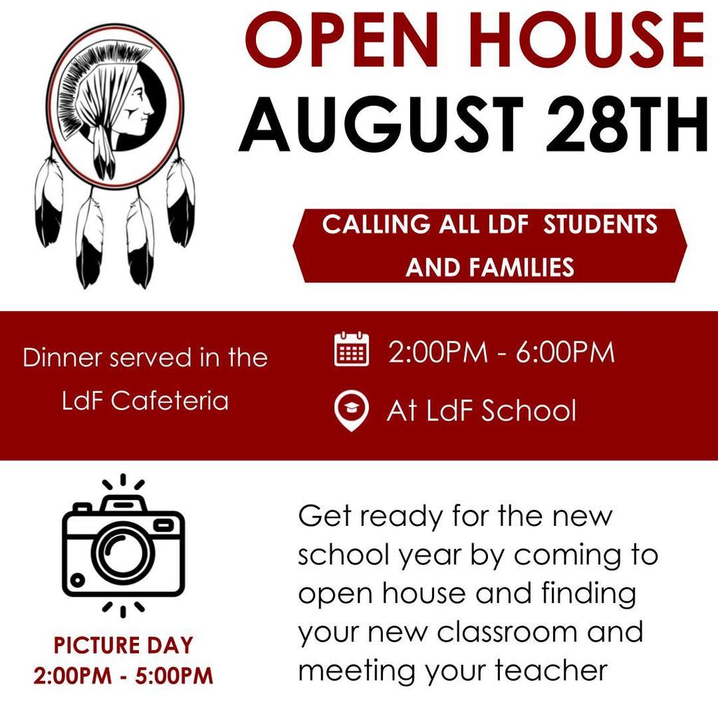 Open House and Picture Day August 28th