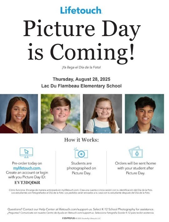 School Picture Day Thursday, August 28th