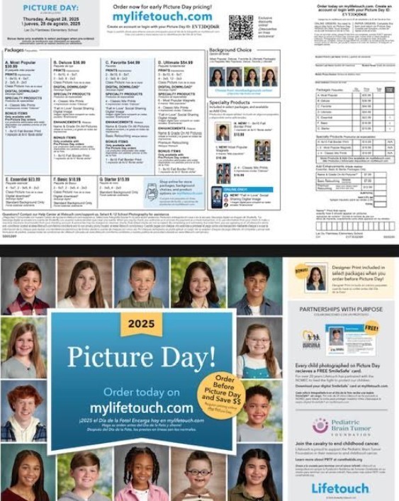 School Picture Day Thursday, August 28th