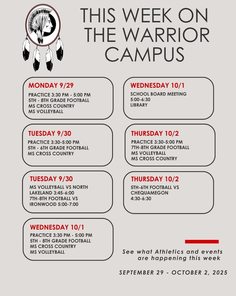 Warrior Campus Week Events 9 29 10 2