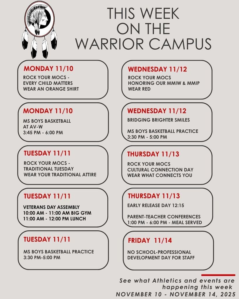 Warrior Campus Week Events Week of 11 10 11 14