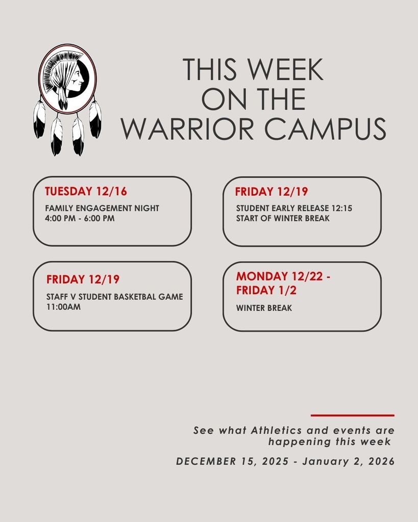 Warrior Campus Week Events Week of 12 15 1 2 26