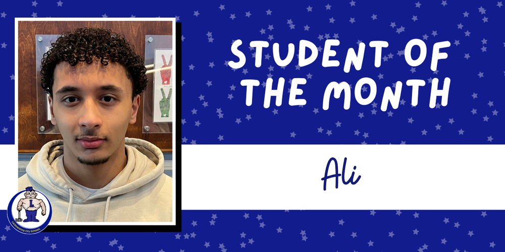 Ali student of the month graphic