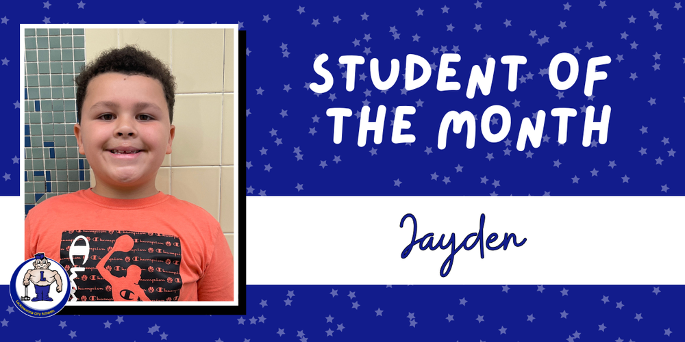 Jayden Student of the Month graphic