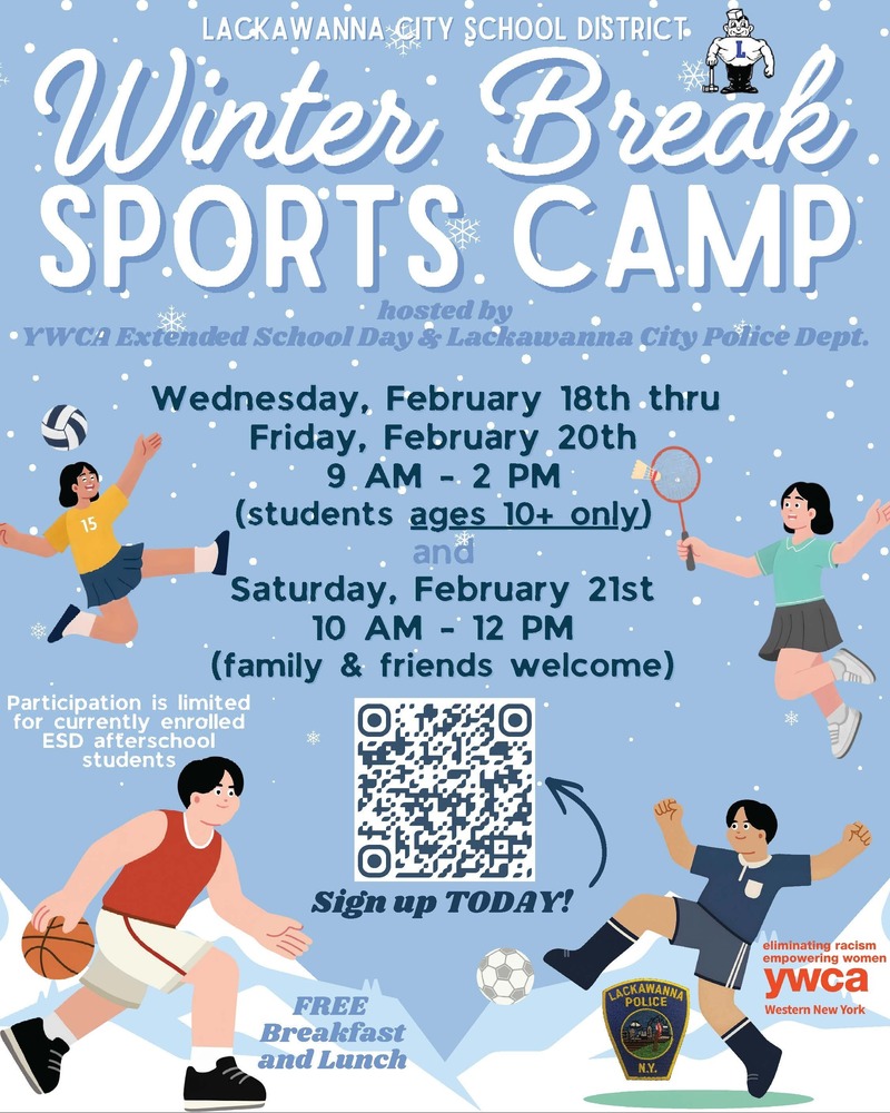 Winter Break Sports Camp flyer header