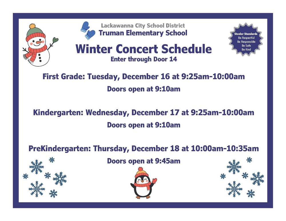 Winter Concert schedule graphic