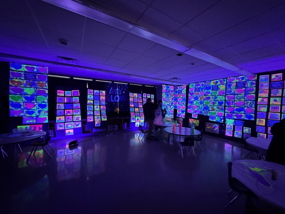 Truman art glows in the dark.