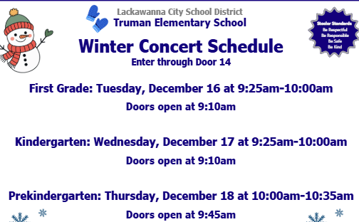 Truman Winter Concert Schedule