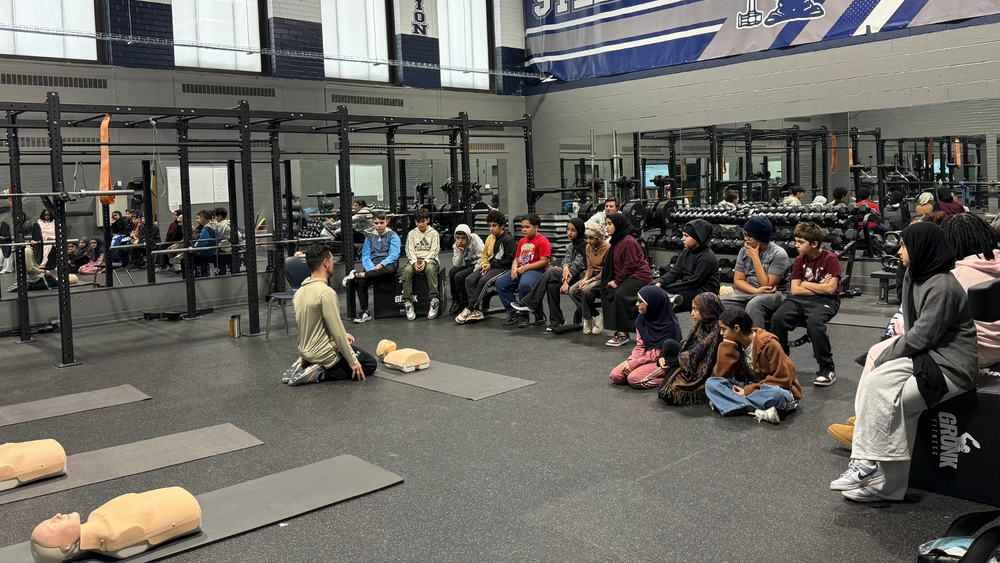 Students learn CPR.