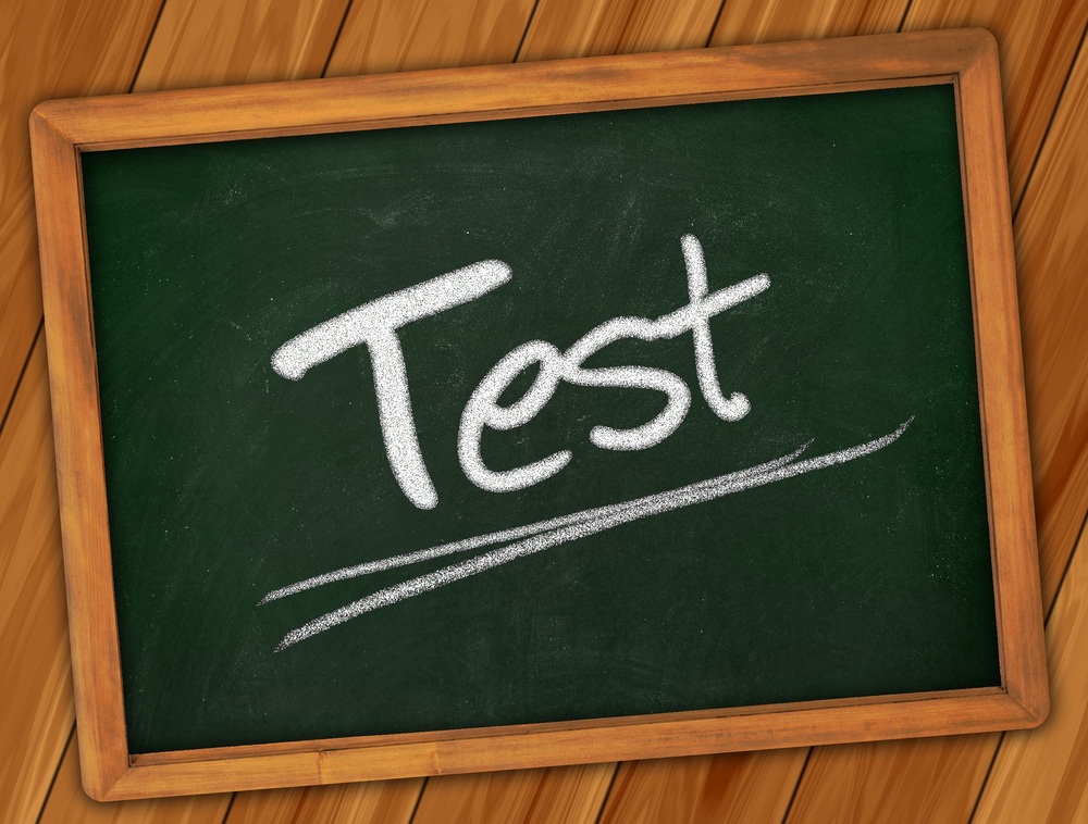 test written on chalkboard