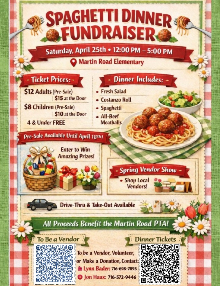 Spaghetti Dinner Fundraiser flyer