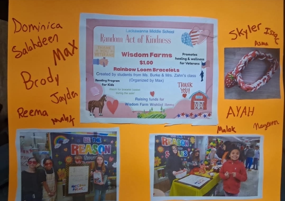 Student poster highlighting their efforts for Wisdom Farms.