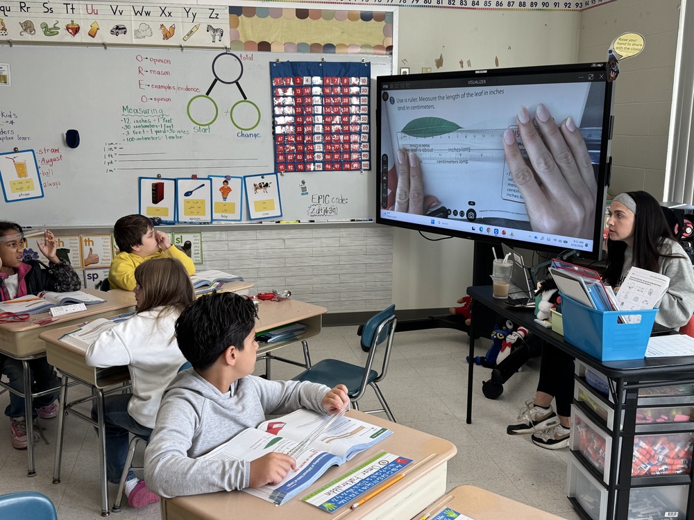 Students learn math in class