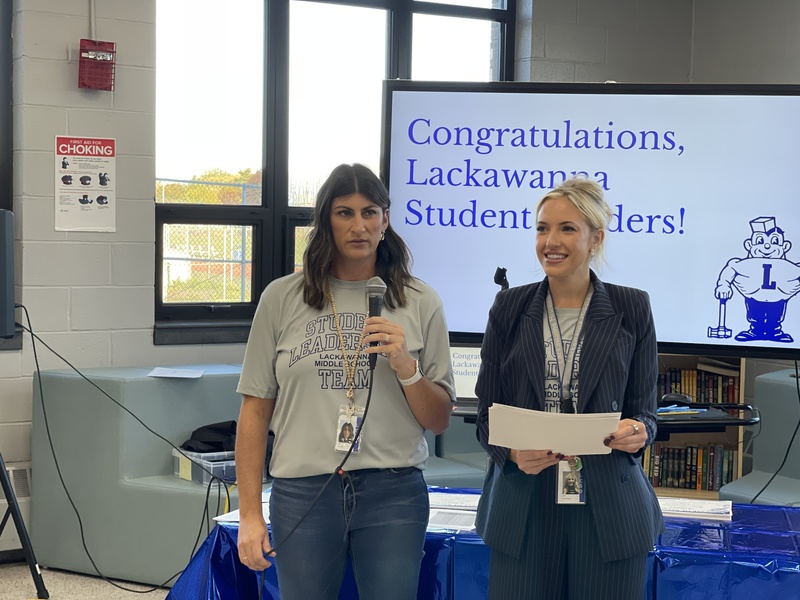 Students being recognized at the LMS Leadership Breakfast