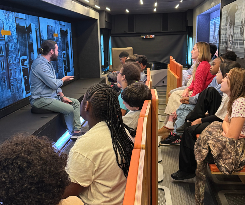 Students learn at Mobile Museum of Tolerance.