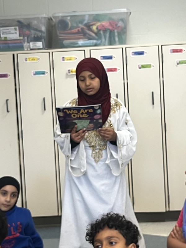 Students read in class.