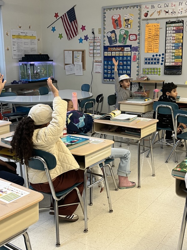 Students work in class.