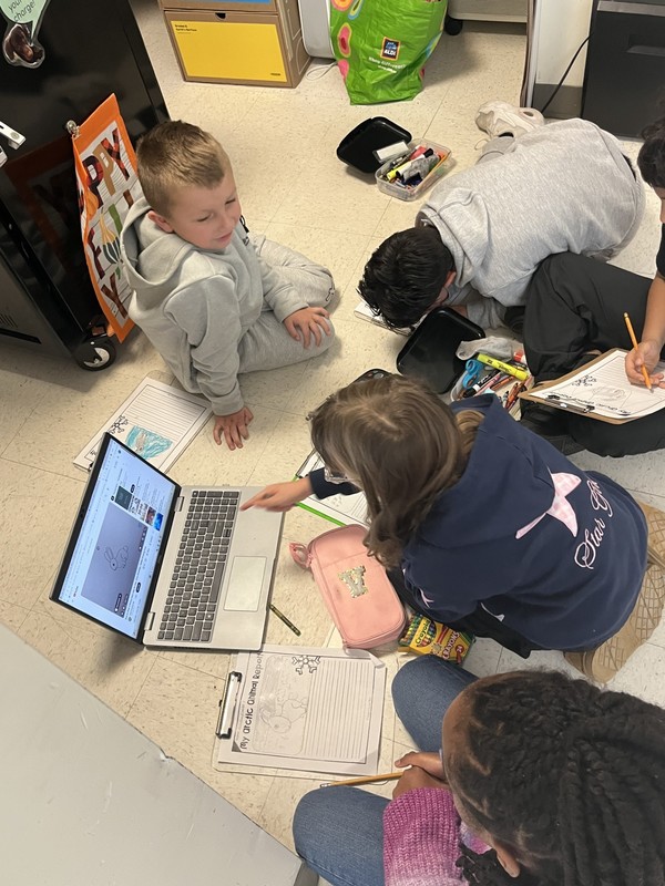 Students read in class.