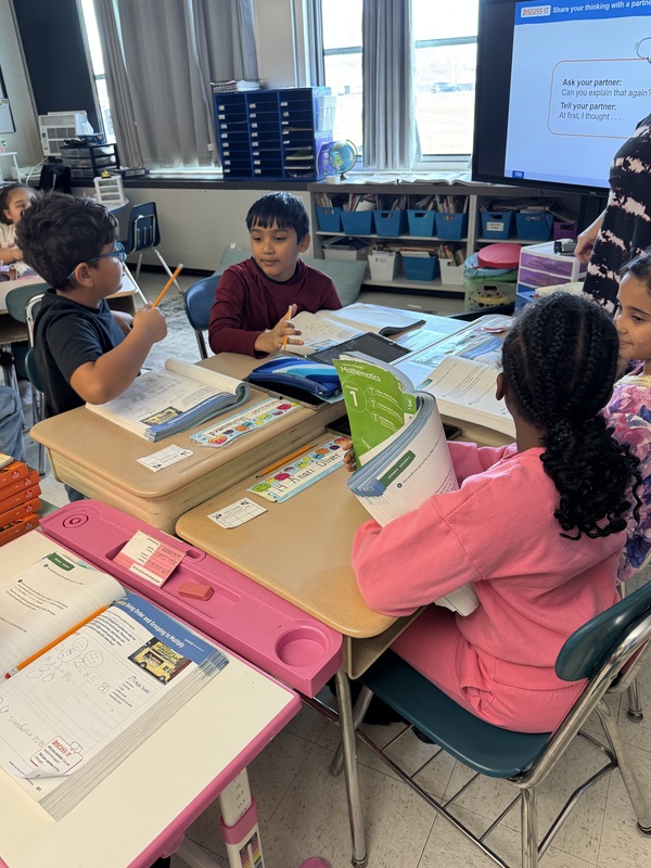 Students work in class.