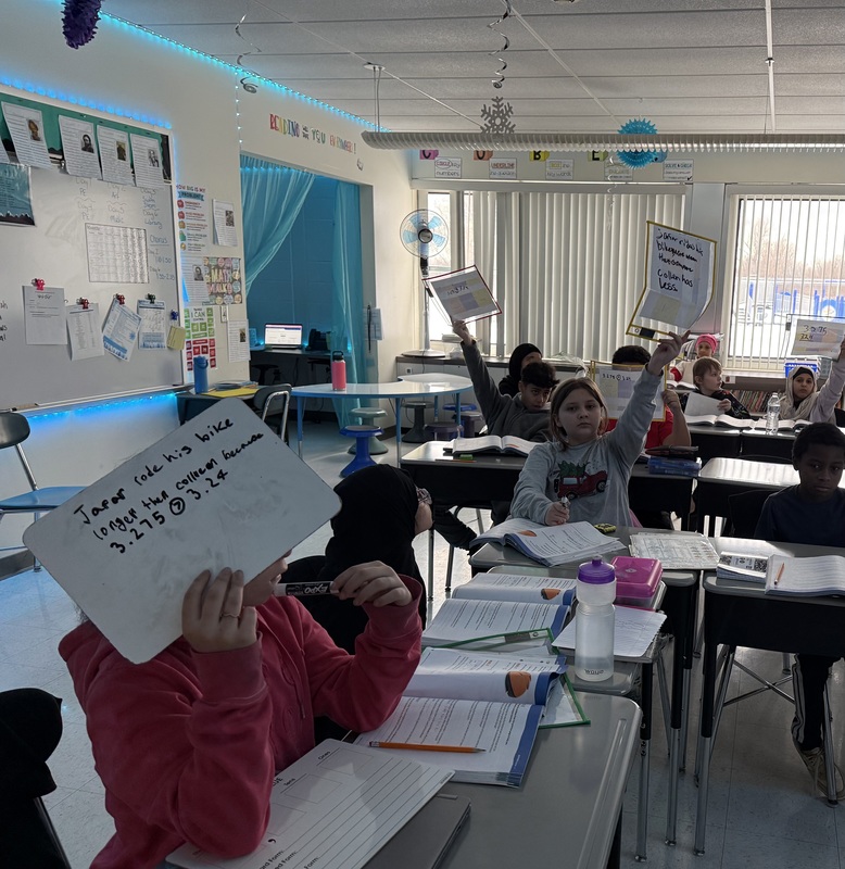 Students work in class.