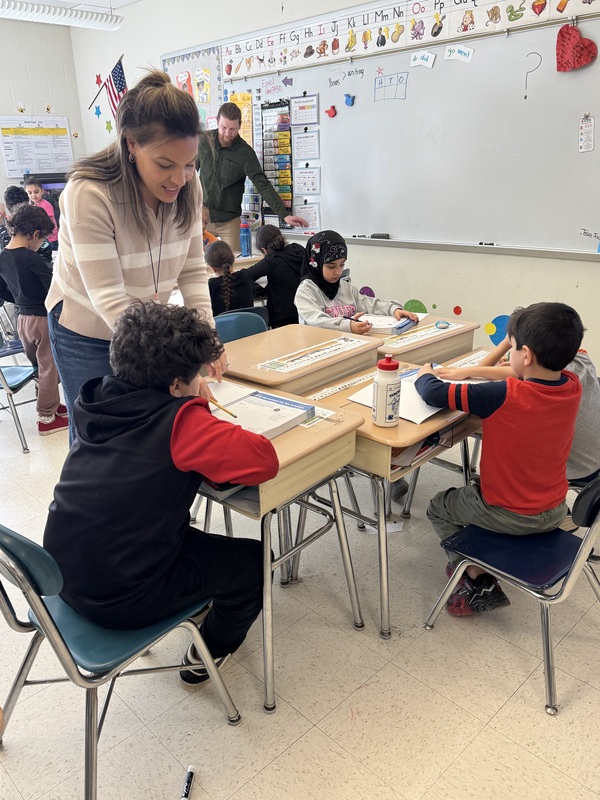 Students work in class.