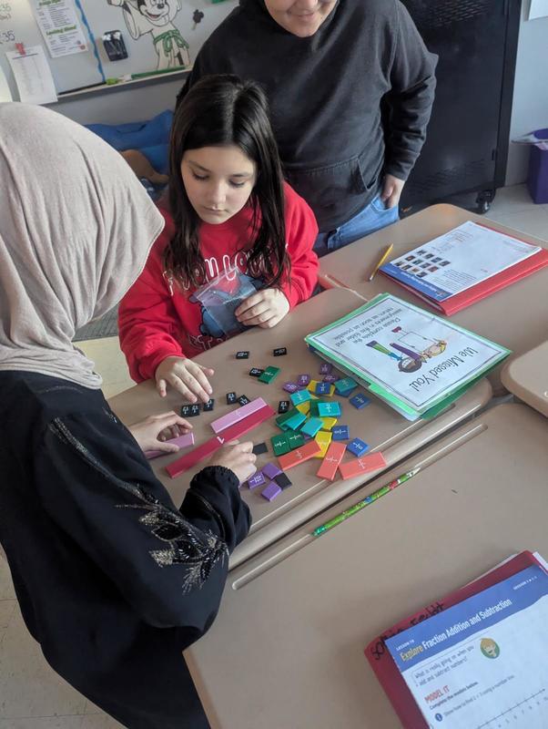 Students work in class.