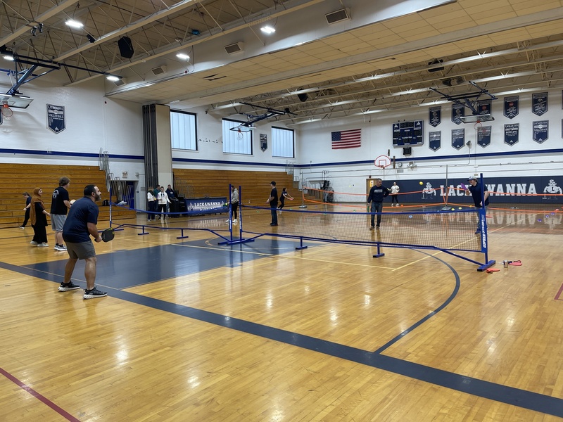 LCSD employees play pickleball.