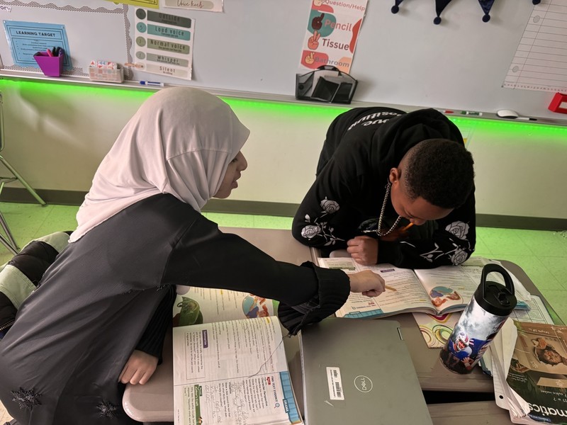 Students learn in class.