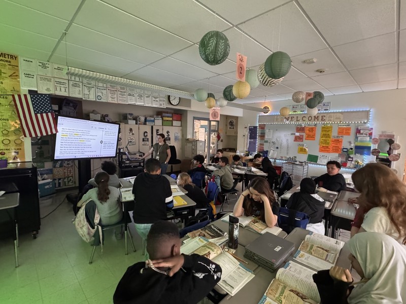 Students learn in class.