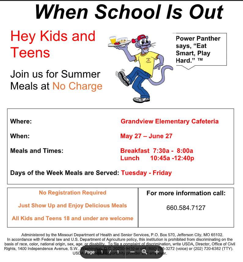 Summer School Meals