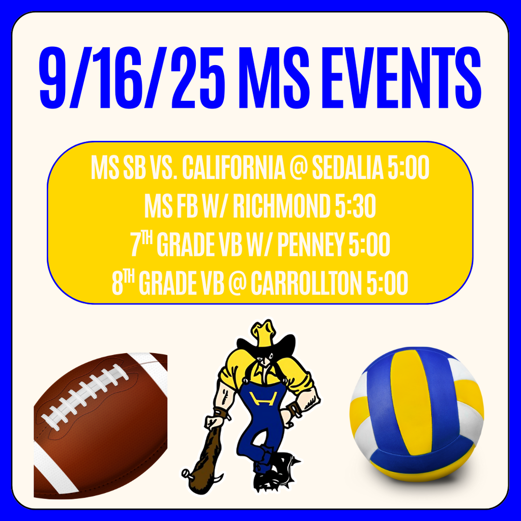 9/16/25 Middle School events