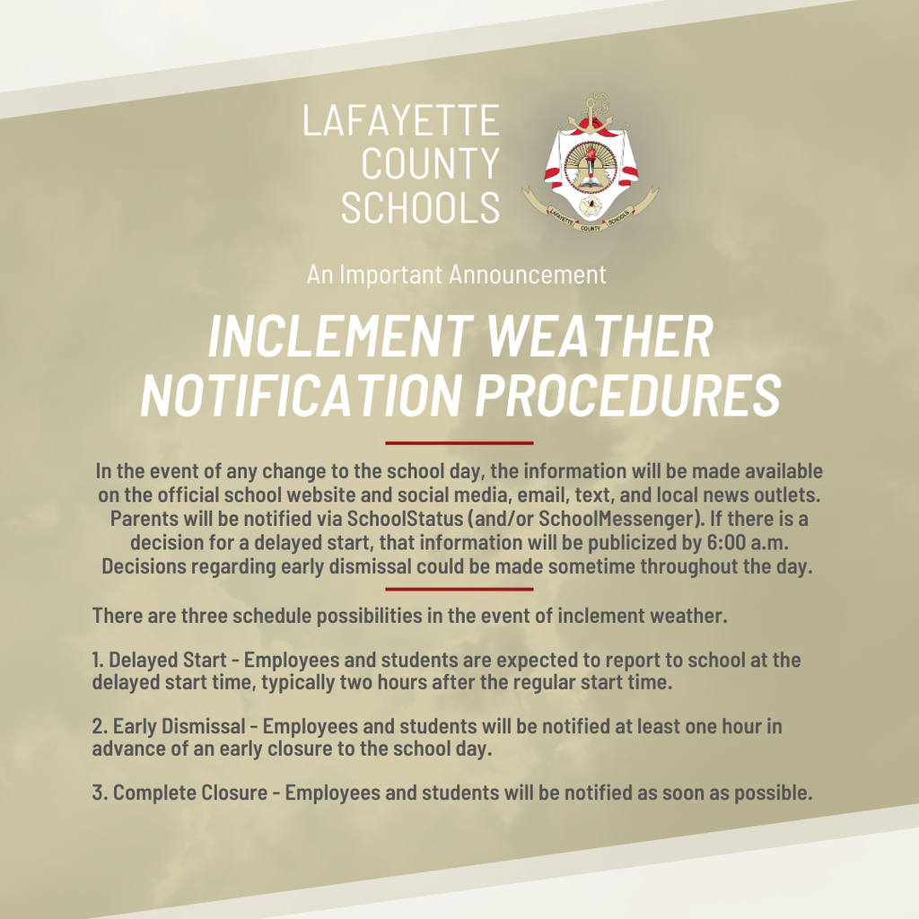 Copy of 26 Inclement Weather Notification Procedures