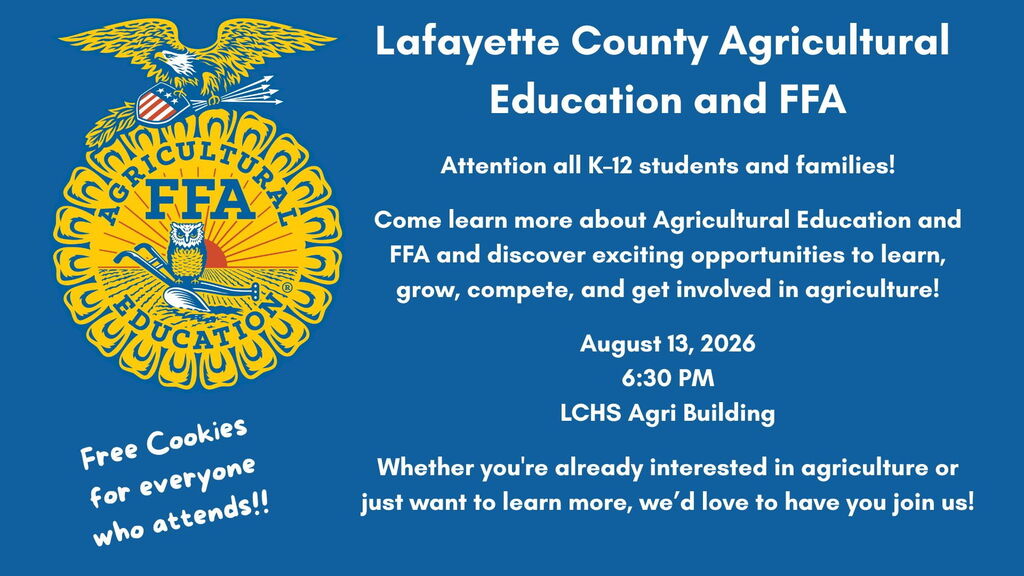Agriculture meeting tomorrow @ 6:30pm!