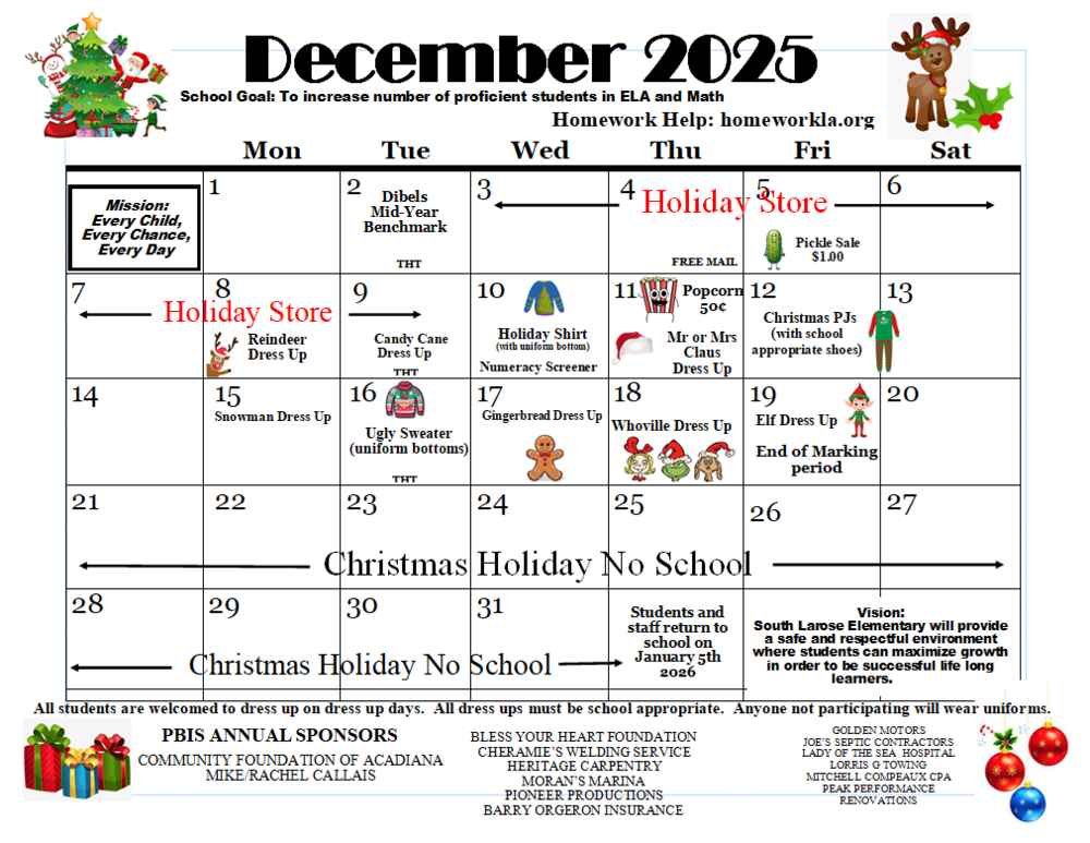 December School Calendar